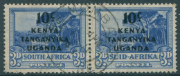 Kenya Uganda And Tanganyika 1941 SG152 10c Ovpt On 3d Ultramarine SA Pair FU (am - Kenya, Oeganda & Tanganyika