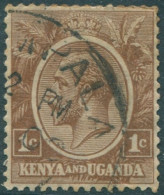 Kenya Uganda And Tanganyika 1922 SG76 1c Pale Brown KGV FU (amd) - Kenya, Uganda & Tanganyika