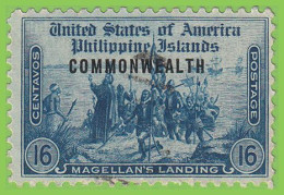Voyo USA PHILIPPINES 16c 1938 Mi#PH 416  (o) Used - Magellan Commonwealth - Philippines