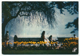 CPSM / CPM 10.5 X 15 Prestige Haute Savoie ANNECY Promenade Derrière Des Tulipes Au Bord Du Lac - Annecy