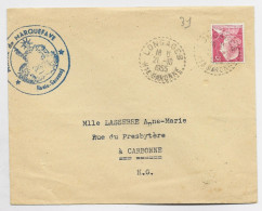 MULLER 15FR LETTRE C. PERLE LONGAGES 21.10.1955 HTE GARONNE - Manual Postmarks