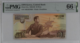 Korea P41a 1992 10won  UNC With Watermark PMG 66 - Corée Du Nord