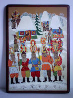 Farbenfrohe Darstellung Eines Dorffestes - Tempera Auf Holz Von Lebaci, Mihai (Rumänische Naive Malerei) - Zonder Classificatie