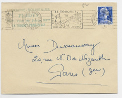 FRANCE 20FR MULLER LETTRE COVER MEC LE TOUQUET SPORTS AVEC UN GOLFEUR GOLF LE TOUQUET PARIS PLAGE 1957 - Golf