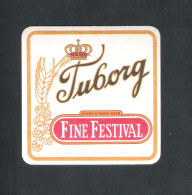 Bierviltje - Sous-bock - Bierdeckel :  TUBORG  - FINE FESTIVAL  (B 1360) - Beer Mats