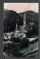 CPA - 65 - Lourdes - La Basilique Et Le Gave - Circulée En 1955 - Lourdes