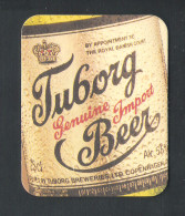 Bierviltje - Sous-bock - Bierdeckel :  TUBORG  BEER - GENUINE IMPORT   (B 1370) - Bierdeckel