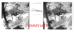 Cévennes ( Route Bien Animée, Vieilles Voitures ) Plaque De Verre En Stéréo - Taille 44 X 107 Mlls - Diapositiva Su Vetro