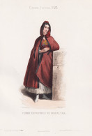 Femme Espagnole De Gibraltar - Gibraltar Woman Mujer Frau / Costume Tracht Costumes Trachten - Estampes & Gravures