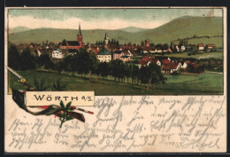 Lithographie Wörth A. S., Vue Généraleblick Von Der Bergwiese  - Wörth