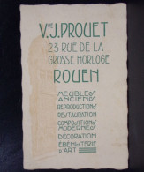 195 CHROMOS  . PUBLICITE .  Vve J. PROUET . 23 RUE DE LA GROSSE HORLOGE . ROUEN . MEUBLES ANCIENS . REPRODUCTION . - Advertising