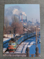 Ukraine, Zaporizhzhia, CP - Train  -  Old Postcard  - Locomotive  Diesel In Industrial Area - Treni