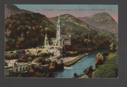 CPA - 65 - Lourdes - La Basilique, Le Gave Et Les Montagnes - Colorisée - Circulée - Lourdes
