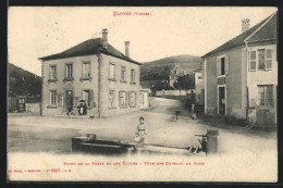 CPA Eloyes, Place De La Poste Et Des Écoles, Tête Des Cuveaux Au Fond  - Autres & Non Classés