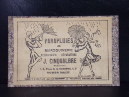 196 CHROMOS. PUBLICITE .  PARAPLUIES ET MAROQUINERIE . J. CINQUALBRE . 1.3. PLACE DE LA CATHEDRALE . ROUEN - Advertising