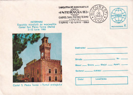 A24752 -  Castel S. Pietro Terme Turnul Orologiului  Cover Stationery Romania 1983 - Postal Stationery