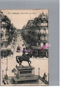 CPA  - ORLEANS 45 - Le Carrefour Statue Jeanne D'Arc Par Foyatier Animé Dans La Rue Tramway 1921 - Orleans