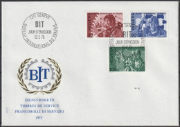 Schweiz: Int. Organisation (BIT) 1975, FDC Blano Satzbrief  Mi. Nr. 105-07, Mensch Und Arbeit (II).  ESoStpl.  GENF - Storia Postale