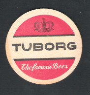 Bierviltje - Sous-bock - Bierdeckel :  TUBORG  - THE FAMOUS BEER   (B 1414) - Beer Mats