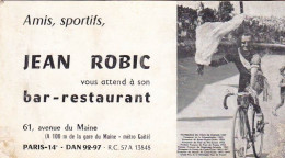 Cyclisme - Carte De Bar-restaurant Tenu Par Jean Robic Ancien Courreur Cycliste - 61 Avenue Du Maine - Paris 14 - Cartoncini Da Visita