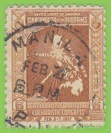 Voyo USA PHILIPPINES 6c 1937 Mi#PH 403  (o) Used - Map Of Philippines Islands - Philippinen