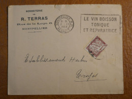 J28 FRANCE   LETTRE  1934 MONTPELLIER A TROYES +TAXE 1F   +AFF. INTERESSANT+ - 1921-1960: Période Moderne