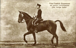 CPA Prince Friedrich Siegesmund Von Prusse Auf Seinem Lieblingspfer Der Heilige Speer - Royal Families