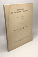 Chronique De Politique étrangère - Volume XII - Numéro 1 - Janvier 1959 --- Le Droit De La Mer à La Conférence De Genève - Voyages