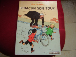 Album Chromos Images Vignettes Chocolat Jacques Quick Et Flupke Hergé *** Chacun Son Tour *** 1986 - Albums & Catalogues