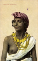 CPA Junge Ägypterin, Halsschmuck, Barbusig - Costumes