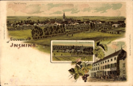 Lithographie Insming Moselle, Panorama, Hospiz, Hotel - Sonstige & Ohne Zuordnung