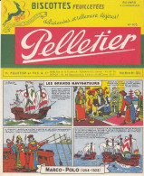 BUVARD & BLOTTER - BISCOTTE PELLETIER - Romainville - Série Les Grands Navigateurs N°103 - Marco Polo 1254-1323 - Andere & Zonder Classificatie