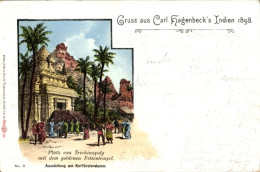 Lithographie Berlin Charlottenburg, Ausstellung Kurfürstendamm, Carl Hagenbeck's Indien 1898, Trichinapoly - Other & Unclassified