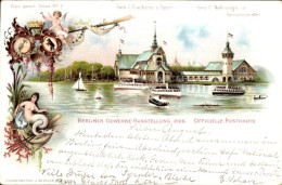 Lithographie Berlin Treptow, Gewerbeaustellung 1896, Gebäude Für Fischerei Und Sport, Nahrungsmittel - Other & Unclassified