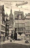 CPA Frankfurt Am Main, Internationale Luftschifffahrt-Ausstellung 1909, Zeppeline, Römerberg, Dom - Altri & Non Classificati