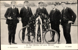 CPA Radrennfahrer Thaddeus Robl, München, F. Bretschneider, N. Schmidt, F. Stege, R. Cantini - Sonstige & Ohne Zuordnung