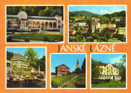 JANSKE LAZNE, MULTIPLE VIEWS, ARCHITECTURE, PARK, TERRACE, TOWER, RESORT, CZECH REPUBLIC, POSTCARD - Czech Republic