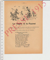 2 Vues 1915 Humour La Cigale Et La Fourmi Parodie Fable De La Fontaine (10° Division Du 5° Corps Grande Guerre 14-18) - Non Classés