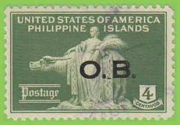 Voyo USA PHILIPPINES 4c 1935 Mi#PH D17  (o) Used - Woman And Carabao  OB - Philippinen