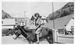 Photographie Vintage Photo Snapshot Gavarnie  âne Femme Donkey - Orte