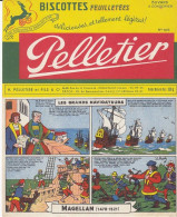 BUVARD & BLOTTER - BISCOTTE PELLETIER - Romainville - Série Les Grands Navigateurs N°105 - Magellan (1470 - 1521 - Autres & Non Classés