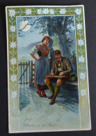 Bayern Musik Zitter Spieler Mit Frau Mond 1901 #AK6351 - Music And Musicians