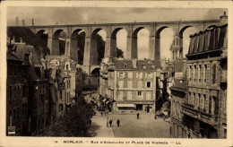 CPA Morlaix Finistère, Rue D'Aiguillon, Place De Viarmes - Autres & Non Classés