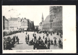 AK Ypres, Grand`Place, Jour Du Marché  - Andere & Zonder Classificatie