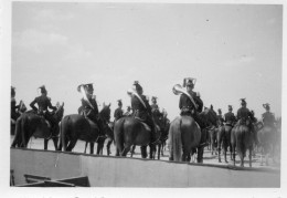 Photographie Vintage Photo Snapshot Militaire Uniforme Fanfare Cavalerie - Guerre, Militaire