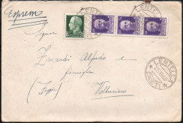 Italia Regno 1929  Imperiale 25 C. + 50 C. Striscia Di 3 Su Busta - Marcophilie