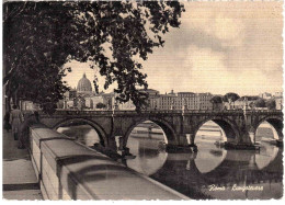 CARTOLINA ROMA LUNGOTEVERE CON ANNULLO TARGHETTA SETTIMANA CROCE ROSSA - Fiume Tevere