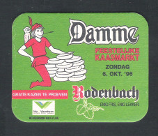 Bierviltje - Sous-bock - Bierdeckel    RODENBACH - FEESTELIJKE KAASMARKT -  DAMME '96   (B 1590) - Beer Mats