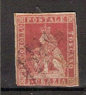 (Fb).Italia.A.Stati.Toscana.1851.-1crazia Carminio Su Grigio,usata (124-24) - Tuscany