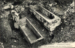 CPA Carthage Karthago Tunesien, Damous El Karita, 2 Sarkophage Aus Einem Grab - Tunisie